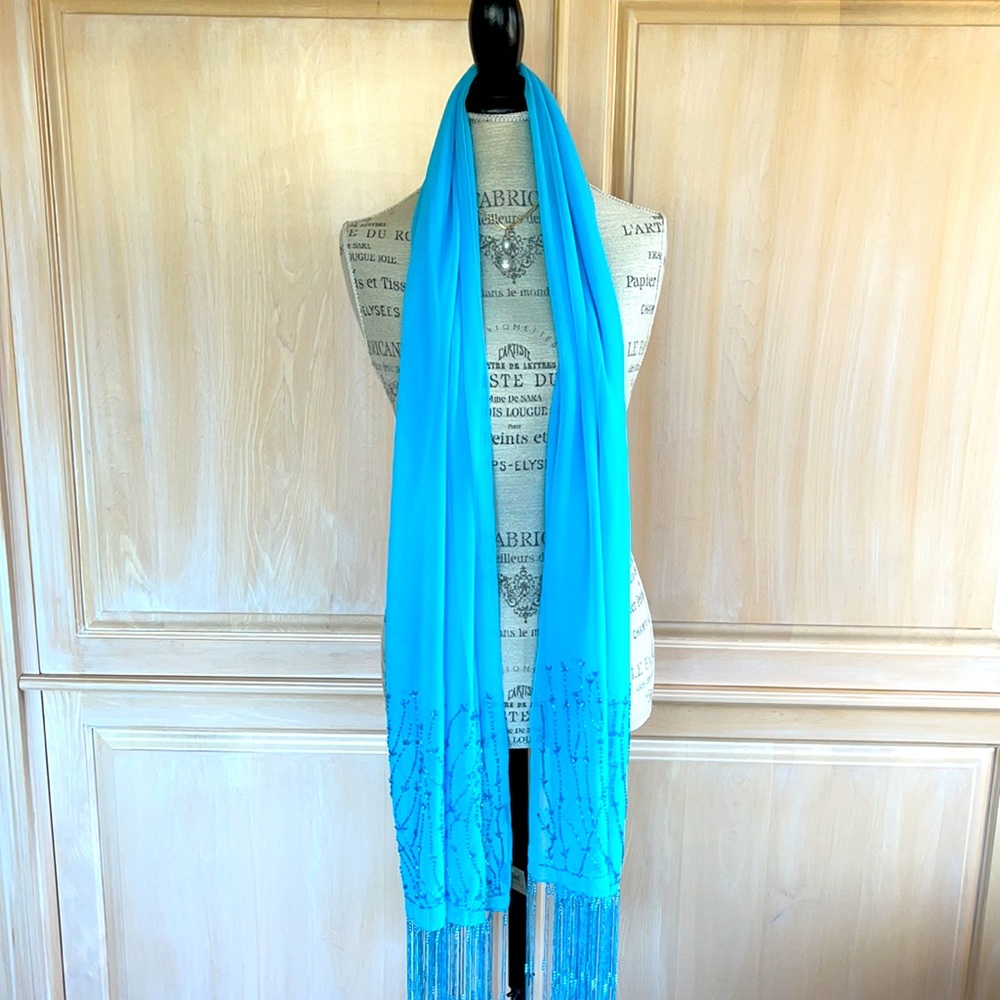 NWT Delicate Hand Crafted Beaded Lakme’ Scarf